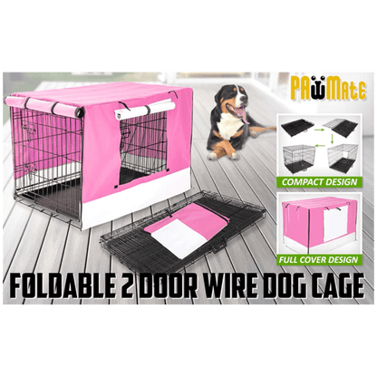 Pawmate Foldable Dog Cage With Cover