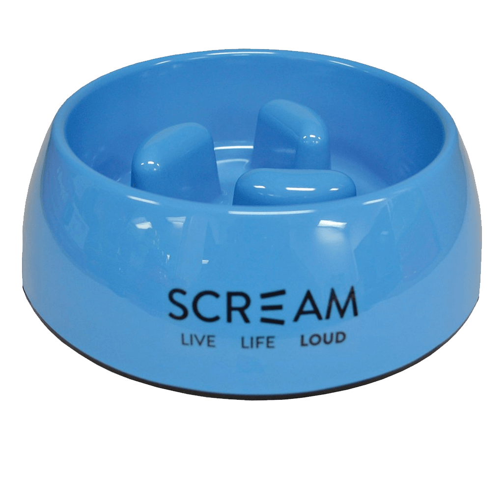 Scream Slow Feeding Bowl - Blue