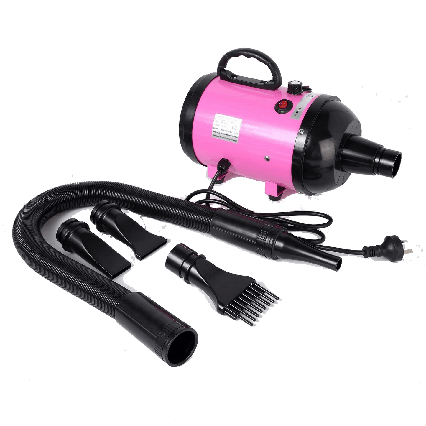 2800W Pet Blow Dryer 4 Nozzles - Pink