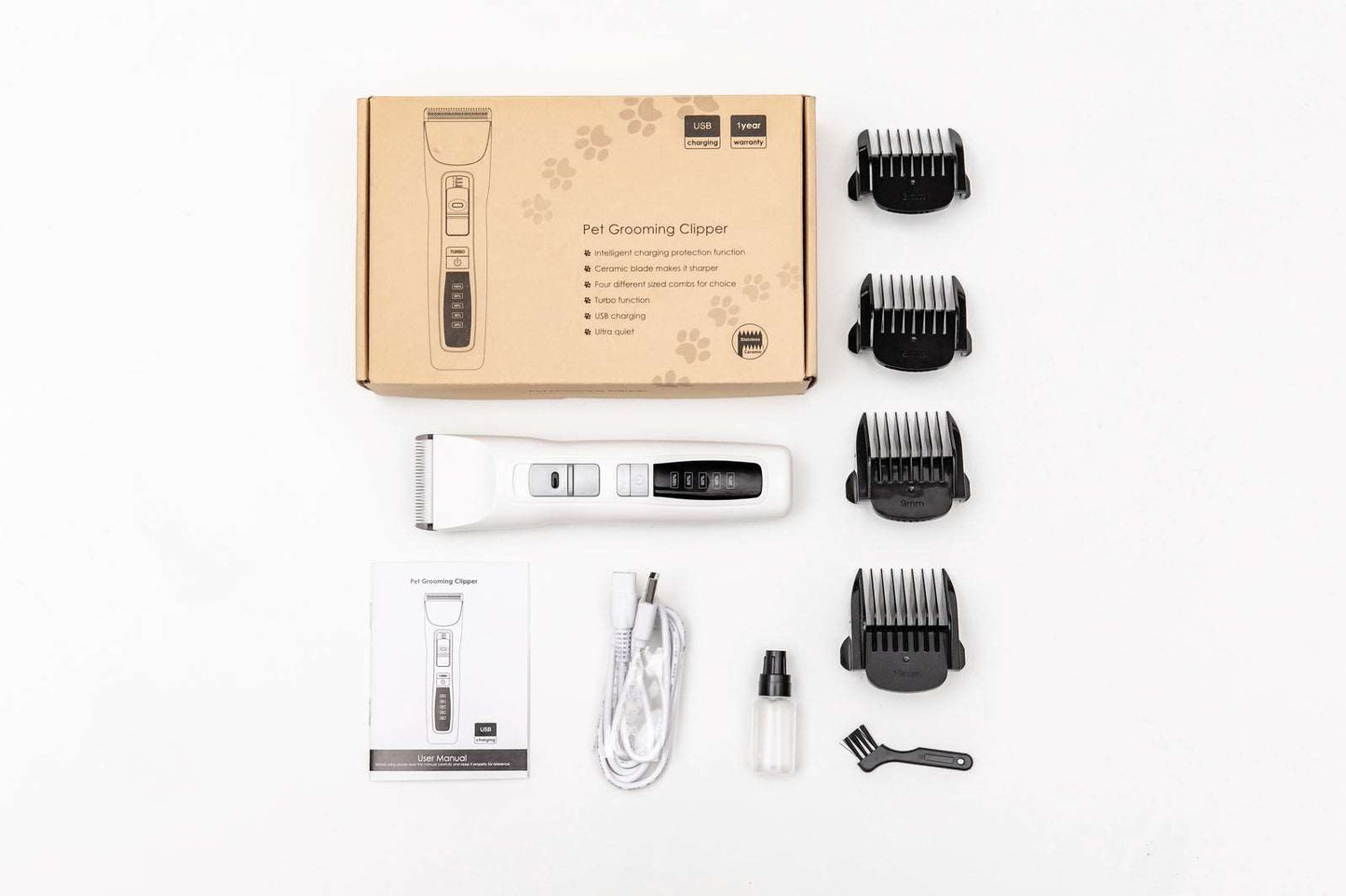 Dog Clipper Kit Blade Set - Cordless White